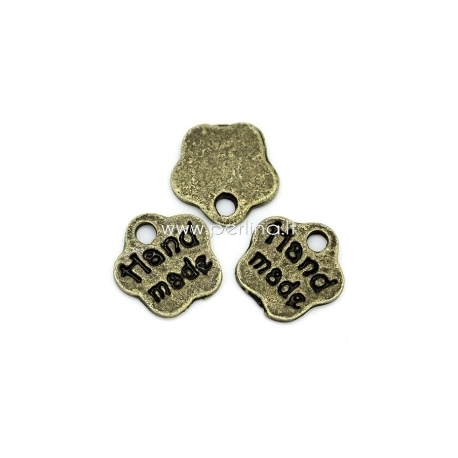 Pendant "Handmade", antique bronze, 8x8 mm