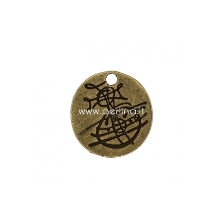 Pendant "Circle", antique bronze, 18 mm