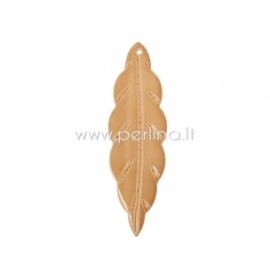 Shell pendant "Leaf", light coffee, 6x1,8 cm