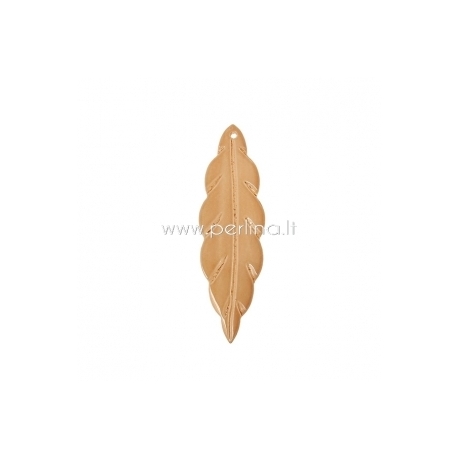 Shell pendant "Leaf", light coffee, 6x1,8 cm
