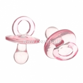 Acrylic pendant "Baby Pacifier", pink, 5,4x3,9 cm