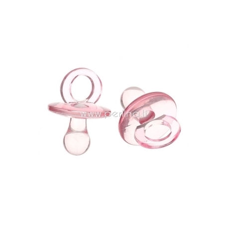 Acrylic pendant "Baby Pacifier", pink, 5,4x3,9 cm
