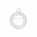 Cabochon setting pendant, silver plated, 18x14 mm
