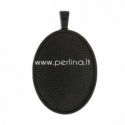 Cabochon setting pendant, black, 39x25 mm