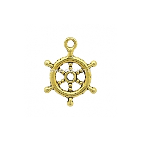 Pendant "Rudder", gold tone, 20x15 mm