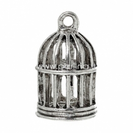 Pendant "Birdcage", antique silver, 24x15 mm