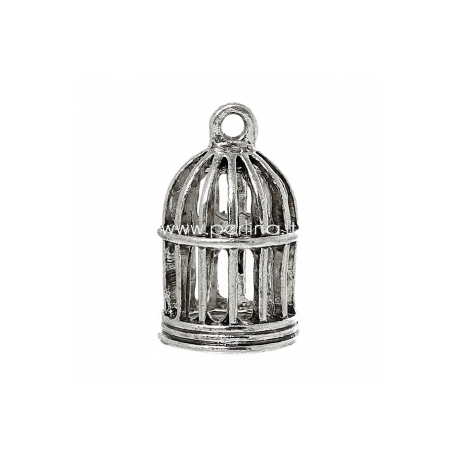 Pendant "Birdcage", antique silver, 24x15 mm