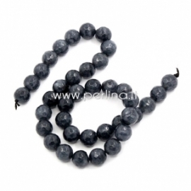 Dyed agate gemstone bead, gray, 10 mm, 1 pc