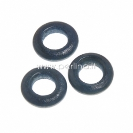 Wood bead-ring, navy blue, 13 mm, 1 pc