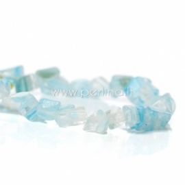 Millefiori glass beads, irregular, skyblue, 8x6mm - 4x3mm, 74 cm