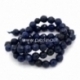 Synthetic agate gemstone bead, dark blue, 6 mm, 1 pc