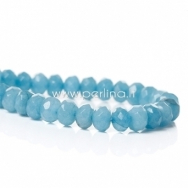 Synthetic agate gemstone bead, light lake blue, 6x4 mm, 1 pc