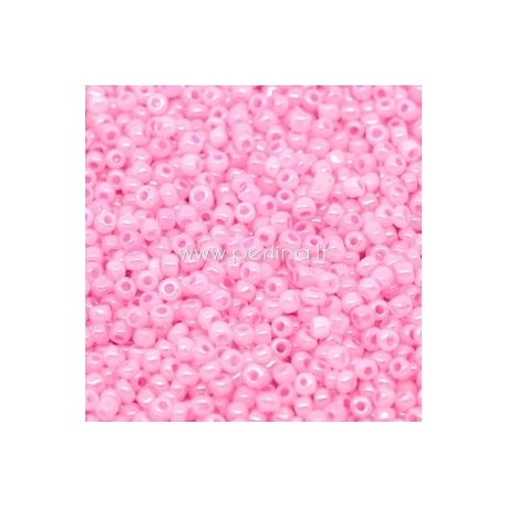 Glass seed beads, pink, 3 mm, 40 g 