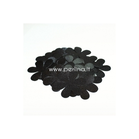 Fabric flowers, black, 1 pcs, select size