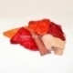 Natūralios drabužinės odos atraižos, oranžinė-raudona sp., 150 g.