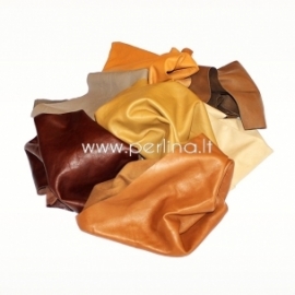 Natural leather offcuts, ground color, 150 g.