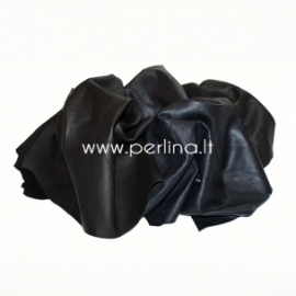 Natūralios drabužinės odos atraižos, juoda sp., 150 g.