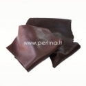 Natural cattle leather offcuts, dark brown, 200 g.