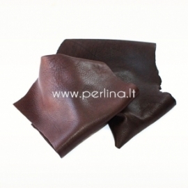 Natural cattle leather offcuts, dark brown, 200 g.