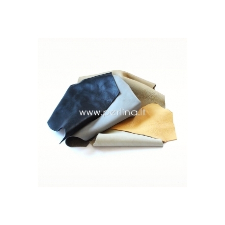 Natural cattle leather offcuts, mixed, 200 g.