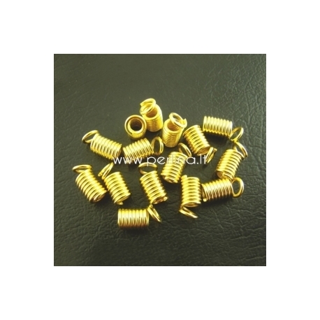 Užbaigimo antgalis virvelei, paauksuotas, 8x4 mm, 2 vnt