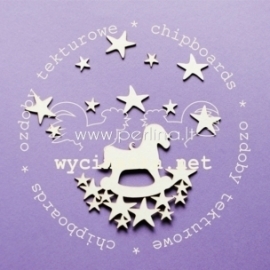 Chipboard "Rocking horses with the stars", 11 pcs