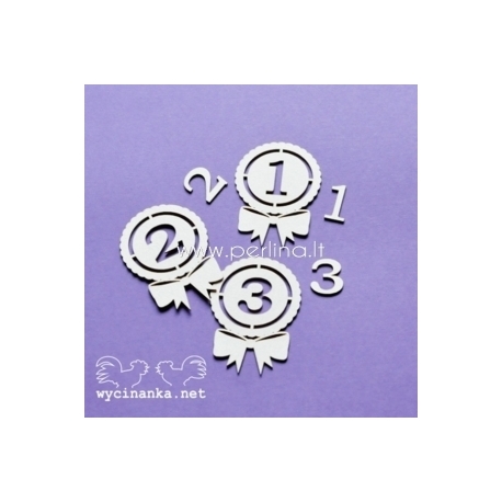 Chipboard "Hello Baby - 1,2,3", 6 pcs