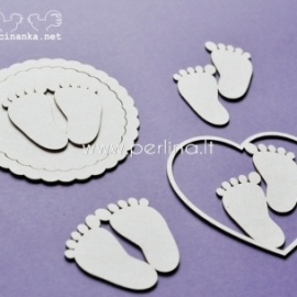Chipboard "Hello Baby - set with feet", 4 pcs