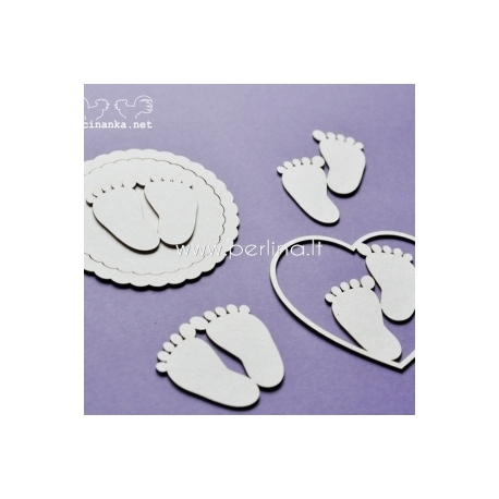 Chipboard "Hello Baby - set with feet", 4 pcs