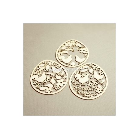 Chipboard "Easter eggs - Su Šventom Velykom", 3 pcs