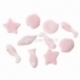 Acrylic beads "The undersea world animal", pink, 17x7-12x11 mm, 10 pcs