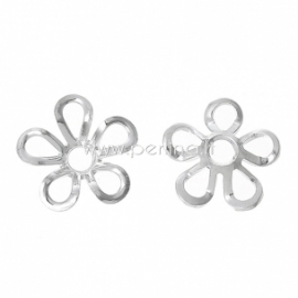 Bead cap, silver plated, 9x9 mm, 1 pc