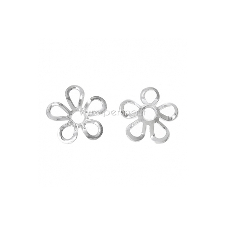 Bead cap, silver plated, 9x9 mm, 1 pc