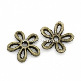 Bead cap, antique bronze, 11x11 mm, 1 pc