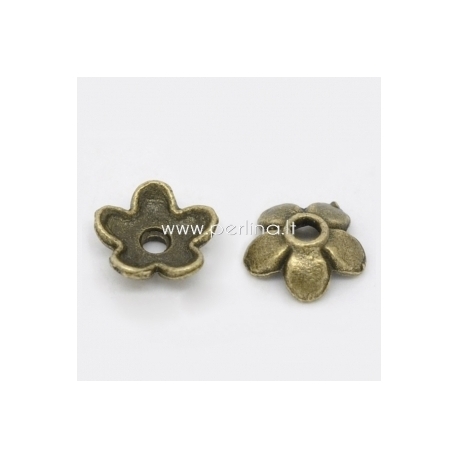 Bead cap, antique bronze, 6x6 mm, 1 pc