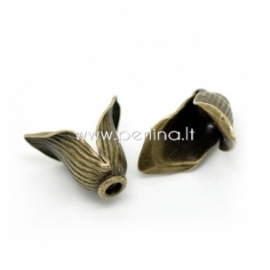 Bead cap, antique bronze, 16x14 mm, 1 pc