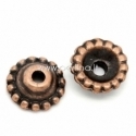 Bead cap, antique copper, 8x3 mm, 1 pc