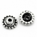 Bead cap, antique silver, 8x3 mm, 1 pc