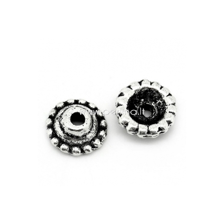 Bead cap, antique silver, 8x3 mm, 1 pc