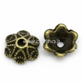 Bead cap, antique bronze, 10x9 mm, 1 pc