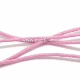 Wax rope cord, pink, 2 mm, 1 m