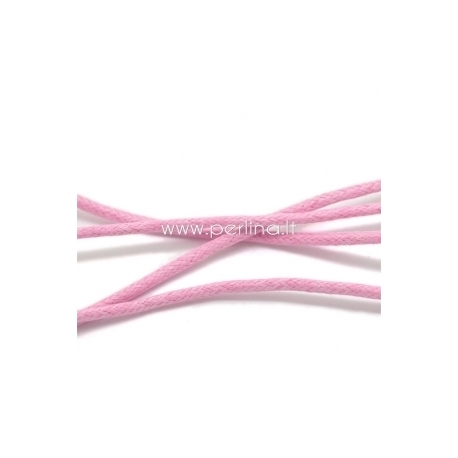 Wax rope cord, pink, 2 mm, 1 m