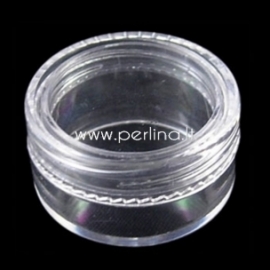 Plastic beads storage container, 3,9x2,2 cm