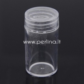 Plastic beads storage container, 2,5x4,8 cm