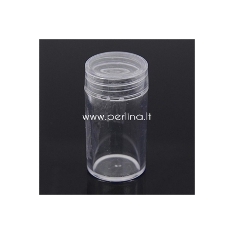 Plastic beads storage container, 2,5x4,8 cm