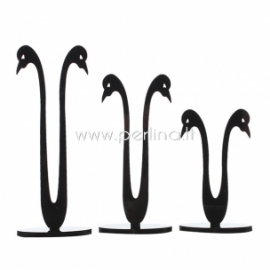 Acrylic earring stand holder "Bird", black, 3 pcs