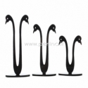 Acrylic earring stand holder "Bird", black, 3 pcs