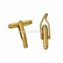 Cuff links, light gold, 27x7 mm, 2 pcs