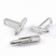 Cuff links, silver tone, 24x7 mm, 2 pcs
