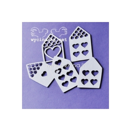 Chipboard "Gingerbread houses", 5 pcs